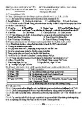 Đề tham khảo học kì II Lịch sử lớp 7 - Năm học 2013-2014 - Trường THCS Trần Cao Vân